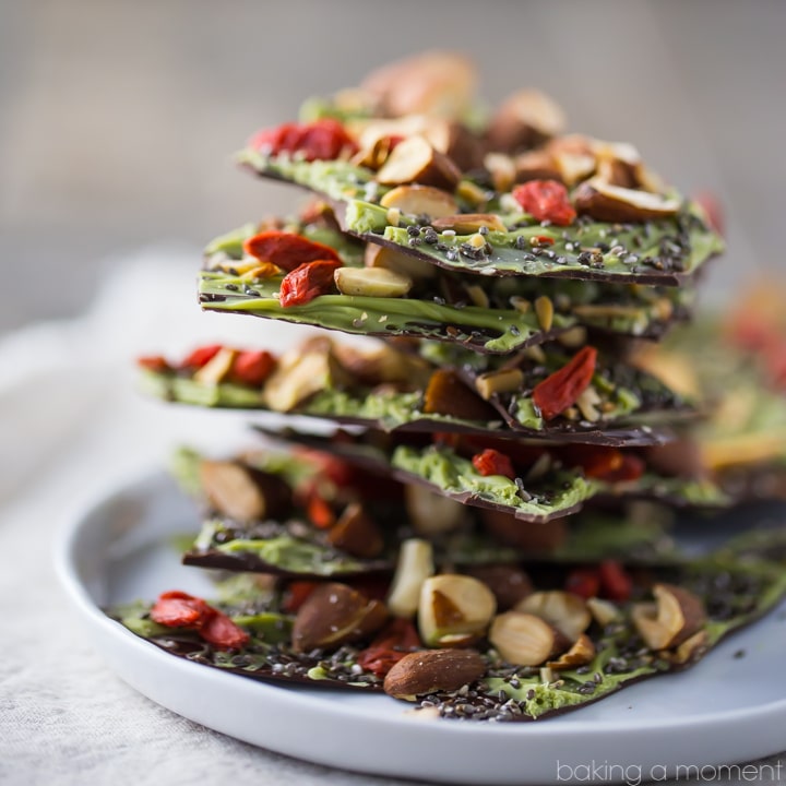 Chocolate barks packed with superfood ingredients and magic mushrooms